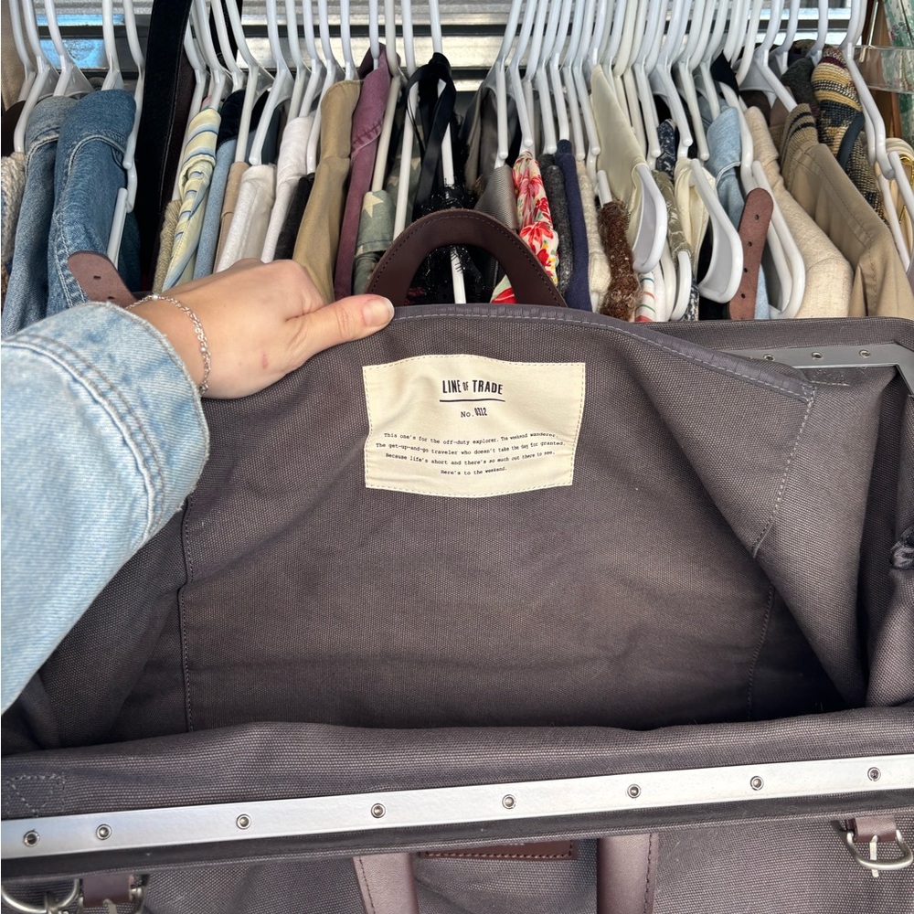 Line Of Trade Grey Brown Canvas Duffel Bag